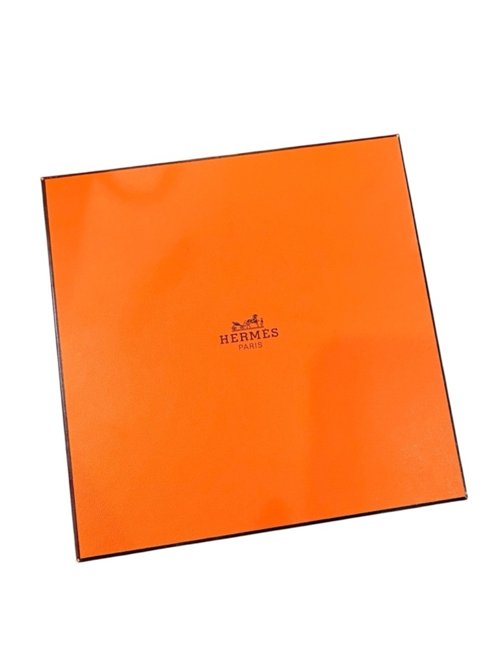 Hermès Authentic Luxury Designer Orange Gift Storage Box Silk Scarf Paris 8x8x2